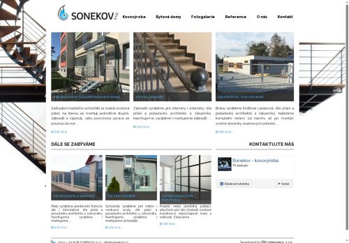 Webové stránky SONEKOV s.r.o., Kladno