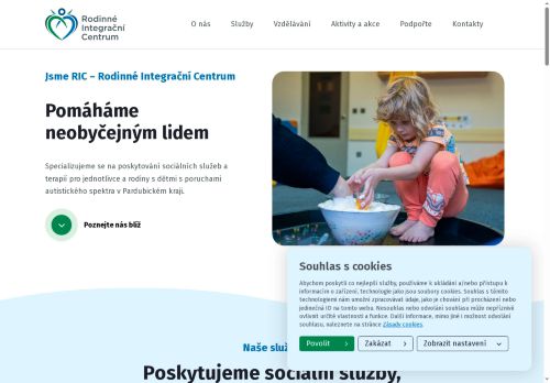 Webové stránky Rodinné Integrační Centrum z. s., Jevíčko