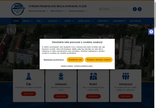Webové stránky Střední průmyslová škola dopravní, Plzeň, Karlovarská 99, Plzeň