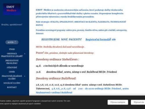 Praktický lékař pro dospělé EMOT Medico - MUDr. Yaroslav Shepelyak, MUDr. Anna Taborovcová