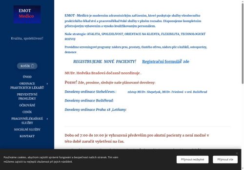 Zobrazit webové stránky Praktický lékař pro dospělé EMOT Medico - MUDr. Yaroslav Shepelyak, MUDr. Anna Taborovcová