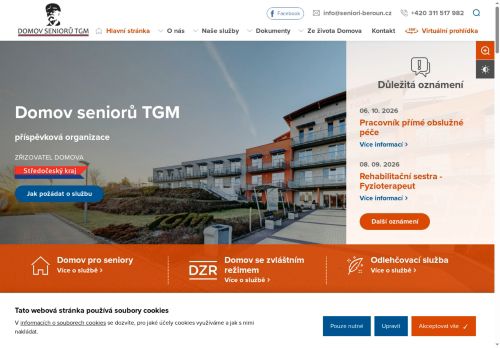 Domov seniorů TGM, příspěvková organizace nabízí práci na pozici Všeobecná zdravotní sestra v obci Beroun