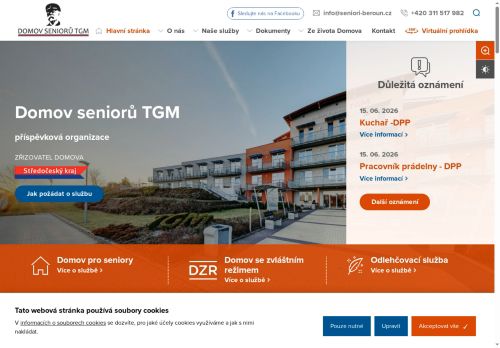 Domov seniorů TGM, příspěvková organizace nabízí práci na pozici Všeobecná zdravotní sestra v obci Beroun