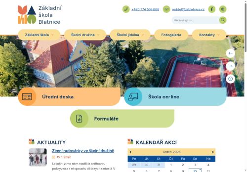 Webové stránky Základní škola Blatnice, okres Plzeň-sever, příspěvková organizace, Blatnice