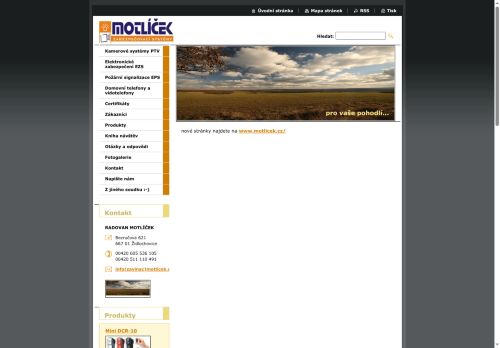 Zobrazit webové stránky Zabezpečovací systémy - Radovan Motlíček