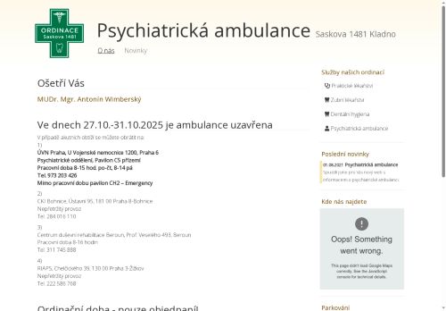 Zobrazit webové stránky Psychiatrická ambulance - Ordinace Saskova - MUDr. Mgr. Antonín Wimberský