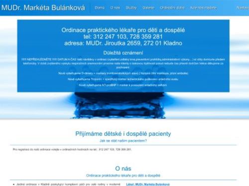 Praktický lékař pro děti a dospělé - MUDr. Markéta Bulánková
