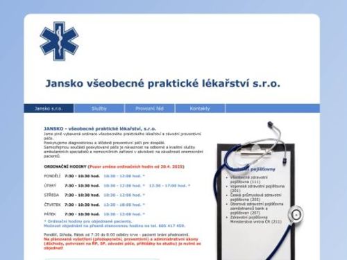 JANSKO všeobecné praktické lékařství s.r.o. - MUDr. Jan Škoda, MUDr. Jan Lukša, MUDr. Kateřina Procházková