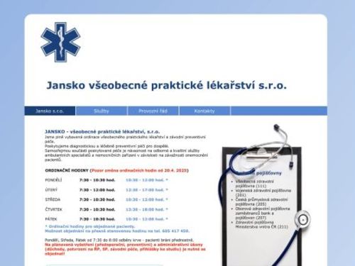 JANSKO všeobecné praktické lékařství s.r.o. - MUDr. Jan Škoda, MUDr. Jan Lukša, MUDr. Kateřina Procházková