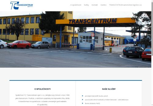 Webové stránky TRANSCENTRUM automotive logistics a.s., Kosmonosy