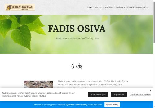 Webové stránky FADIS OSIVA s.r.o., Horšovský Týn