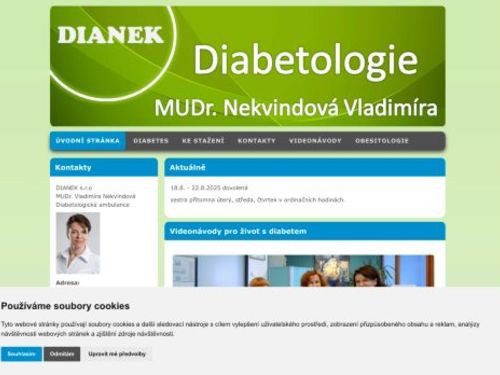Diabetologie DIANEK s.r.o. - MUDr. Vladimíra Nekvindová