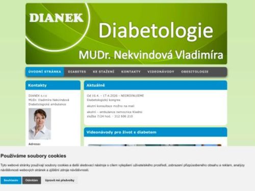 Diabetologie DIANEK s.r.o. - MUDr. Vladimíra Nekvindová