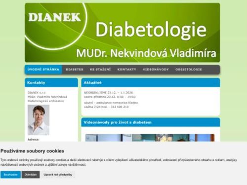 Diabetologie DIANEK s.r.o. - MUDr. Vladimíra Nekvindová