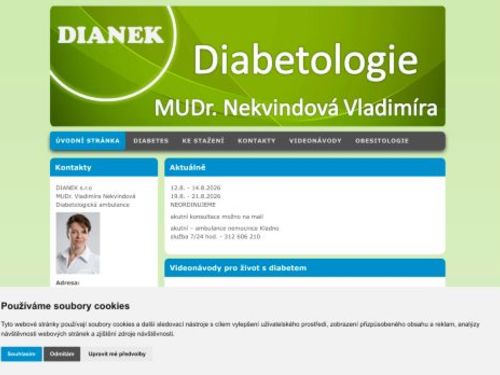 Diabetologie DIANEK s.r.o. - MUDr. Vladimíra Nekvindová