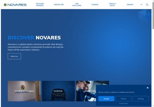 Webové stránky Novares CZ Cerhovice s.r.o., Cerhovice