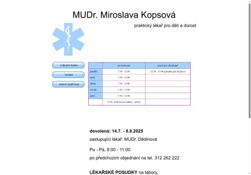Zobrazit webové stránky Praktický lékař pro děti a dorost - MUDr. Miroslava Kopsová