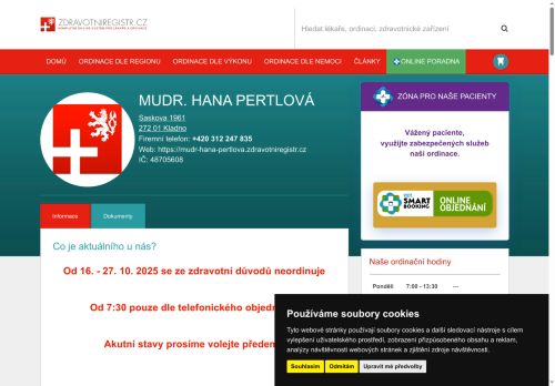 Zobrazit webové stránky Kožní ordinace - MUDr. Hana Pertlová