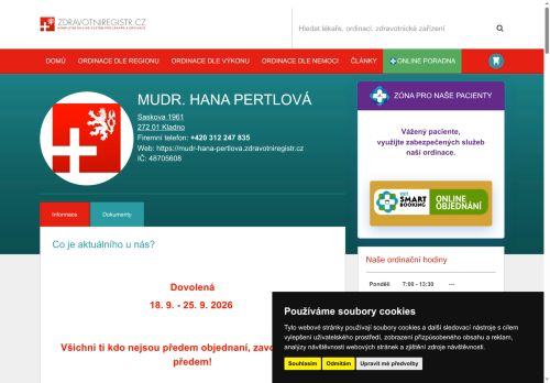 Zobrazit webové stránky Kožní ordinace - MUDr. Hana Pertlová