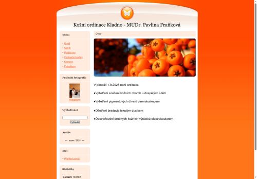 Zobrazit webové stránky Kožní ordinace - MUDr. Pavlína Fraňková