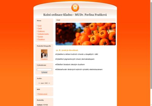 Zobrazit webové stránky Kožní ordinace - MUDr. Pavlína Fraňková