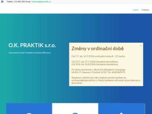 Praktický lékař pro dospělé - OK Praktik - MUDr. Oldřich Korec, MUDr. Miroslava Caithamlová, MUDr. Veronika Hrmová