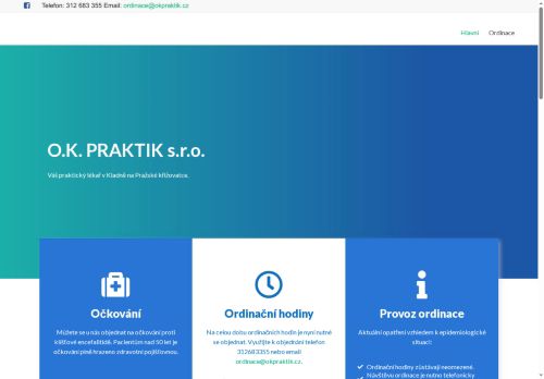 Zobrazit webové stránky Praktický lékař pro dospělé - OK Praktik - MUDr. Oldřich Korec, MUDr. Miroslava Caithamlová, MUDr. Veronika Hrmová