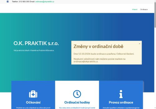 Zobrazit webové stránky Praktický lékař pro dospělé - OK Praktik - MUDr. Oldřich Korec, MUDr. Miroslava Caithamlová, MUDr. Veronika Hrmová