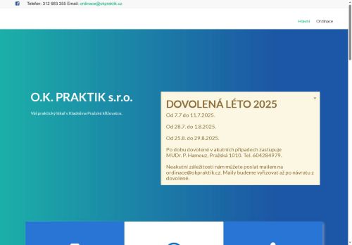 Zobrazit webové stránky Praktický lékař pro dospělé - OK Praktik - MUDr. Oldřich Korec, MUDr. Miroslava Caithamlová, MUDr. Veronika Hrmová