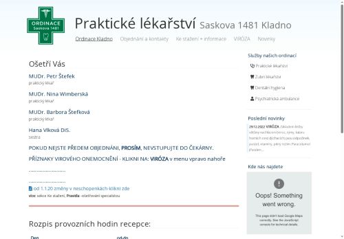 Zobrazit webové stránky Praktický lékař pro dospělé - Ordinace Saskova - MUDr. Petr Štefek, MUDr. Nina Wimberská
