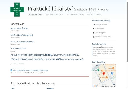 Zobrazit webové stránky Praktický lékař pro dospělé - Ordinace Saskova - MUDr. Petr Štefek, MUDr. Nina Wimberská