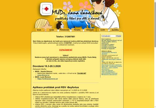 Zobrazit webové stránky Praktický lékař pro děti a dorost - MUDr. Jana Janečková