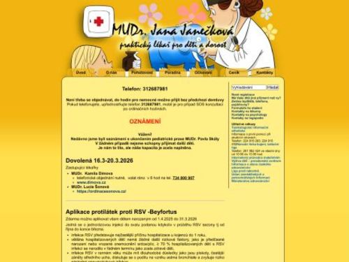 Praktický lékař pro děti a dorost - MUDr. Jana Janečková