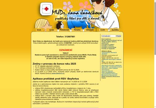 Zobrazit webové stránky Praktický lékař pro děti a dorost - MUDr. Jana Janečková