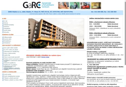 Zobrazit webové stránky Praktický lékař pro dospělé - Geriatrické a Rehabilitační centrum - MUDr. Simona Bartáková