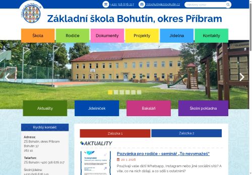 ZÁKLADNÍ ŠKOLA BOHUTÍN nabízí práci na pozici Školní psycholog/psycholožka v obci Bohutín