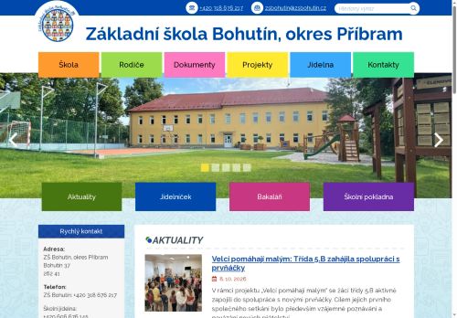 Základní škola Bohutín, okres Příbram nabízí práci na pozici Školní psycholog/psycholožka v obci Bohutín