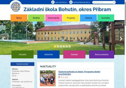 ZÁKLADNÍ ŠKOLA BOHUTÍN nabízí práci na pozici Školní psycholog/psycholožka v obci Bohutín