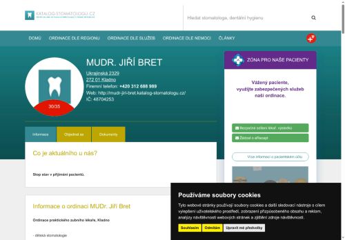 Zobrazit webové stránky Zubní ordinace - MUDr. Jiří Bret