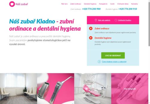 Zobrazit webové stránky Zubní ordinace - Náš zubař Kladno - MDDr. Markéta Karnet, MDDr. Petra Zárubová, MDDr. Nicole Králíčková