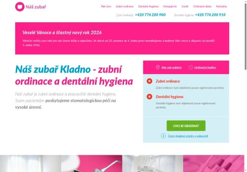 Zobrazit webové stránky Zubní ordinace - Náš zubař Kladno - MDDr. Markéta Karnet, MDDr. Petra Zárubová, MDDr. Nicole Králíčková