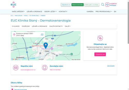 Zobrazit webové stránky Dermatovenerologie - EUC Klinika Slaný