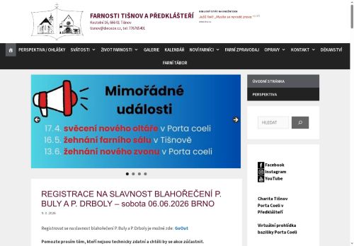 Zobrazit webové stránky Římskokatolická farnost Tišnov