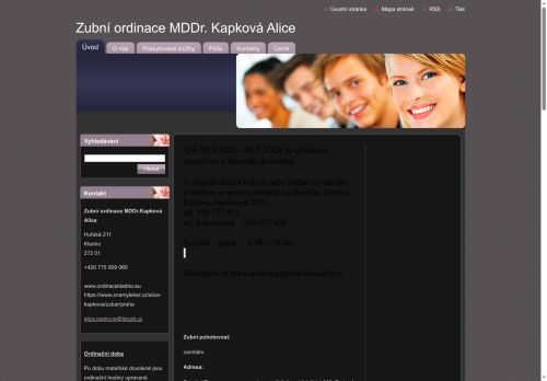 Zobrazit webové stránky Zubní ordinace - MDDr. Alice Kapková