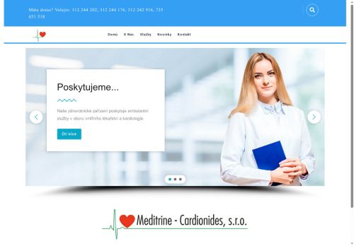 Zobrazit webové stránky Kardiologie - Meditrine-Cardionides, s.r.o. - MUDr. Petr Raška, MUDr. Olga Procházková, MUDr. Milan Náprstek
