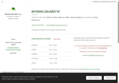 Zobrazit webové stránky Interní ambulance - Slánská zdravotní s.r.o. - MUDr. Zuzana Judlová, MUDr. Václav Dragoun