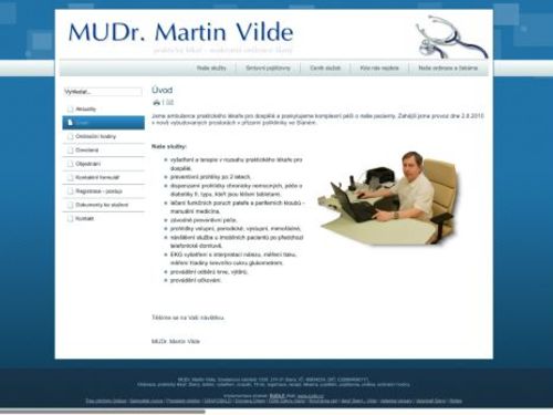 Praktický lékař pro dospělé - MUDr. Martin Vilde