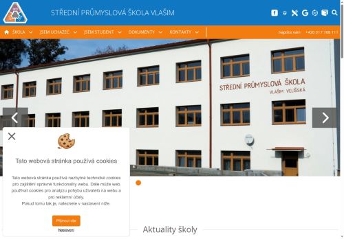 Webové stránky Střední průmyslová škola,Vlašim, Komenského 41, Vlašim