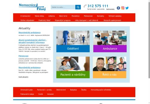 Webové stránky Nemocnice Slaný, Slaný