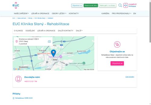 Zobrazit webové stránky Rehabilitace - EUC Klinika Slaný